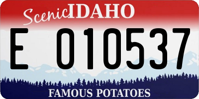 ID license plate E010537