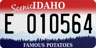 ID license plate E010564