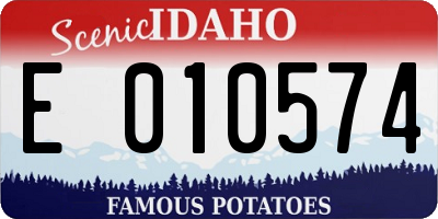 ID license plate E010574