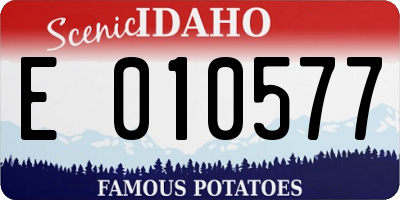 ID license plate E010577