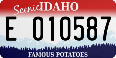 ID license plate E010587