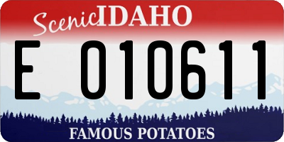 ID license plate E010611