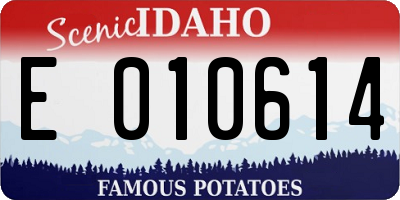ID license plate E010614