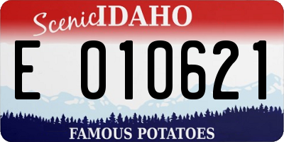 ID license plate E010621