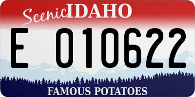 ID license plate E010622