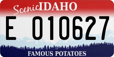 ID license plate E010627