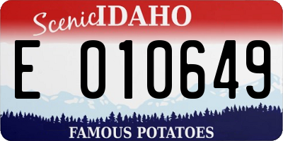 ID license plate E010649