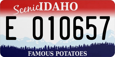 ID license plate E010657