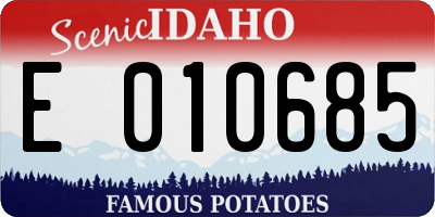 ID license plate E010685