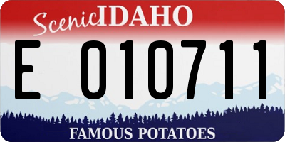 ID license plate E010711