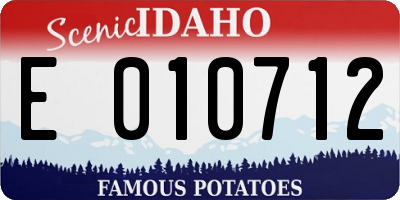 ID license plate E010712