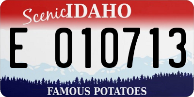 ID license plate E010713