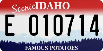 ID license plate E010714