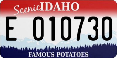ID license plate E010730