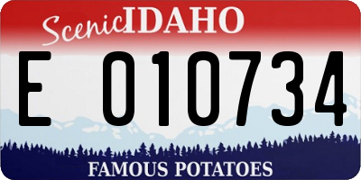 ID license plate E010734