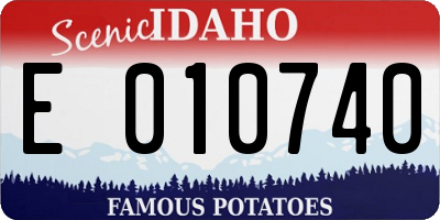 ID license plate E010740