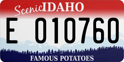 ID license plate E010760