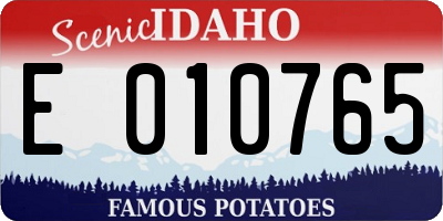 ID license plate E010765