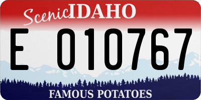 ID license plate E010767