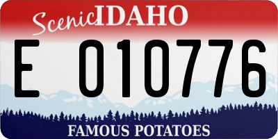 ID license plate E010776