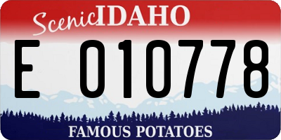 ID license plate E010778