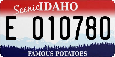ID license plate E010780