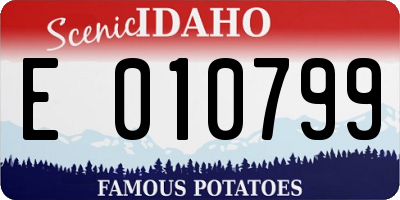 ID license plate E010799