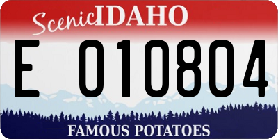ID license plate E010804