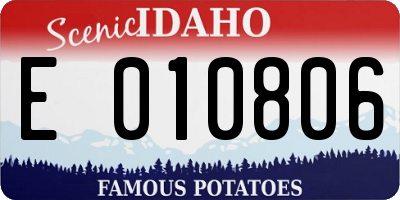 ID license plate E010806