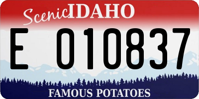 ID license plate E010837