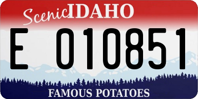 ID license plate E010851