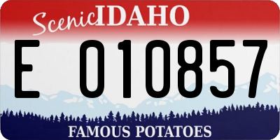ID license plate E010857