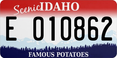 ID license plate E010862