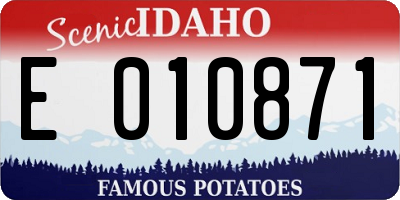 ID license plate E010871