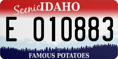 ID license plate E010883