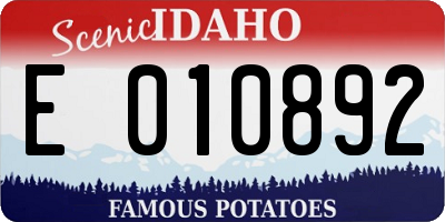 ID license plate E010892