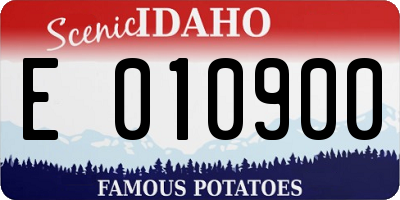 ID license plate E010900