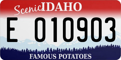 ID license plate E010903