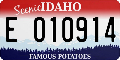 ID license plate E010914