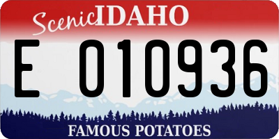 ID license plate E010936