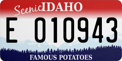 ID license plate E010943