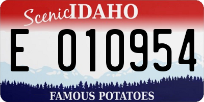 ID license plate E010954