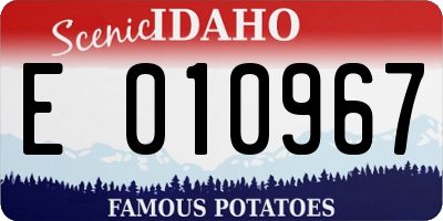 ID license plate E010967