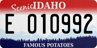 ID license plate E010992