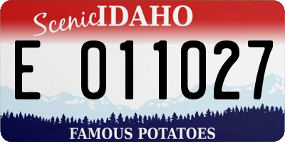 ID license plate E011027