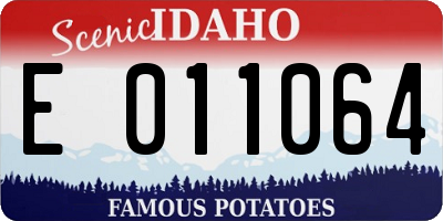 ID license plate E011064