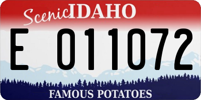 ID license plate E011072