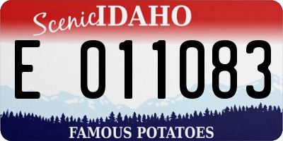 ID license plate E011083