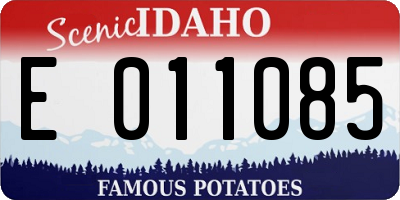 ID license plate E011085
