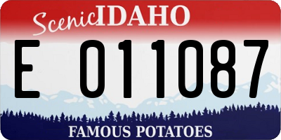 ID license plate E011087